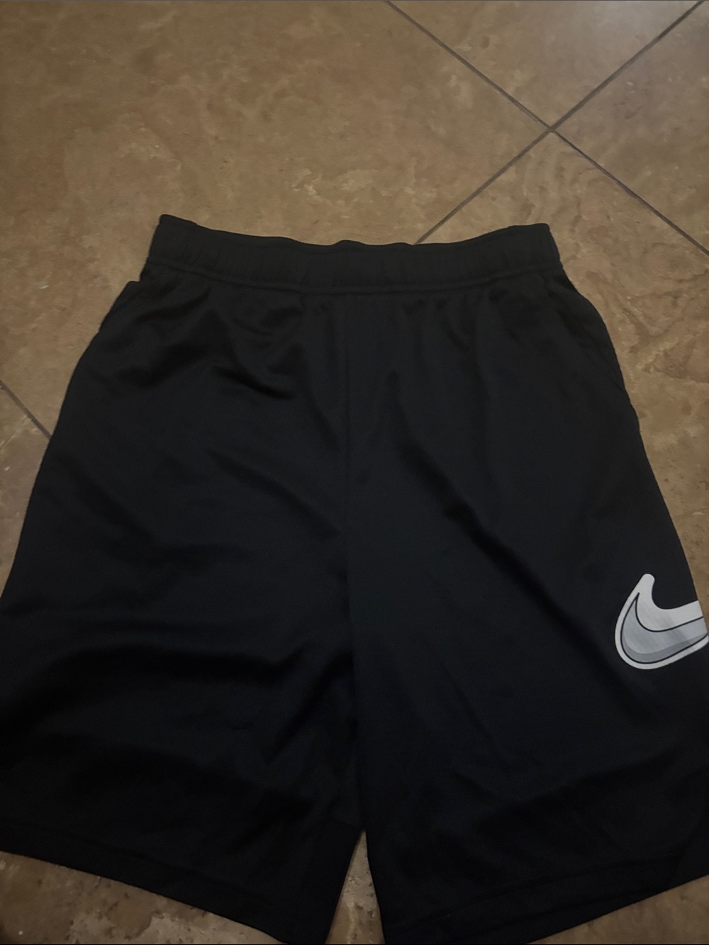 Nike Kids' Black Athletic Shorts with Reflective Swoosh